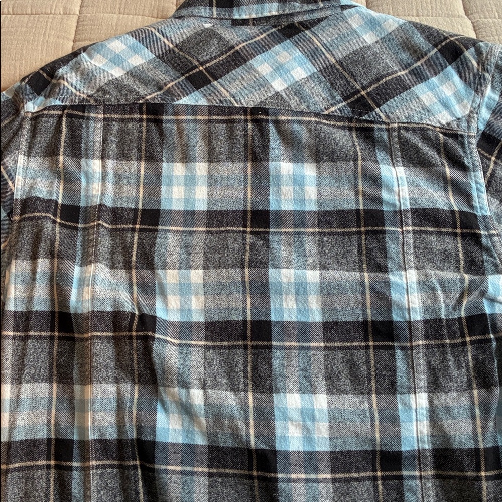 Billabong Men's Plaid Button-Down Shirt - Gray, Light Blue - Picture 5 of 6